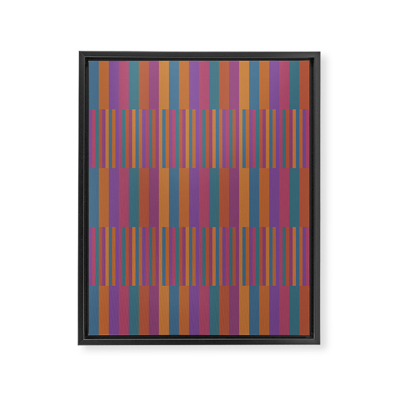 Mixed Stripes Pattern IX Retro Rainbow Framed Canvas Print Gallery Image 8