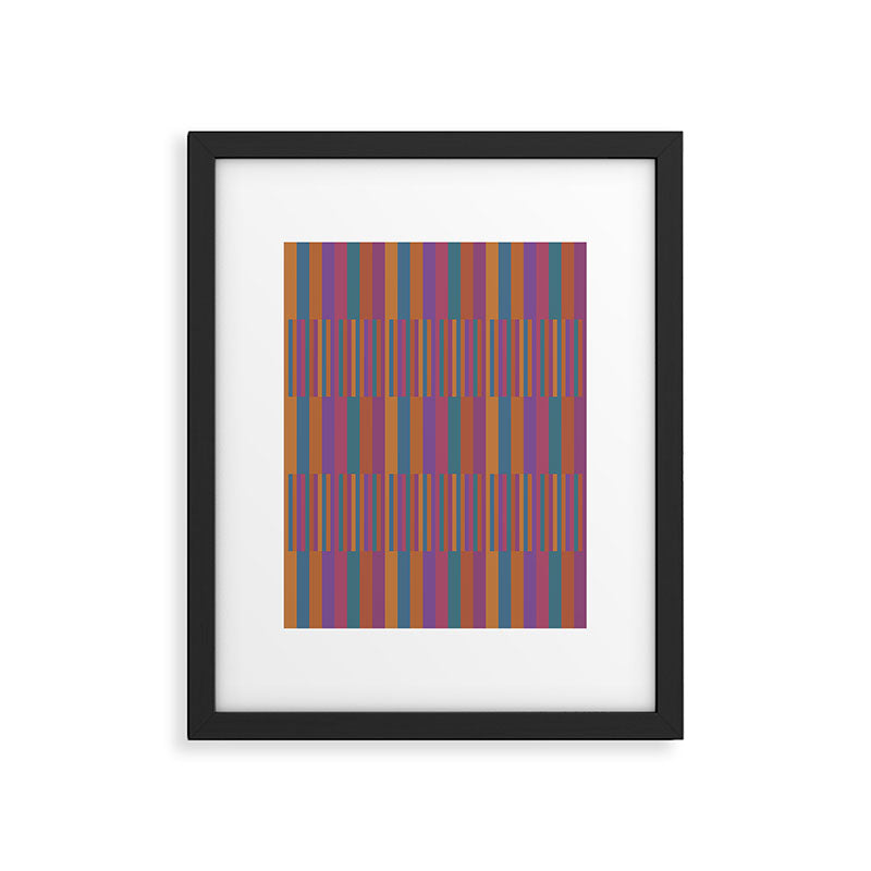 Mixed Stripes Pattern IX Retro Rainbow Framed Art Print Gallery Image 6
