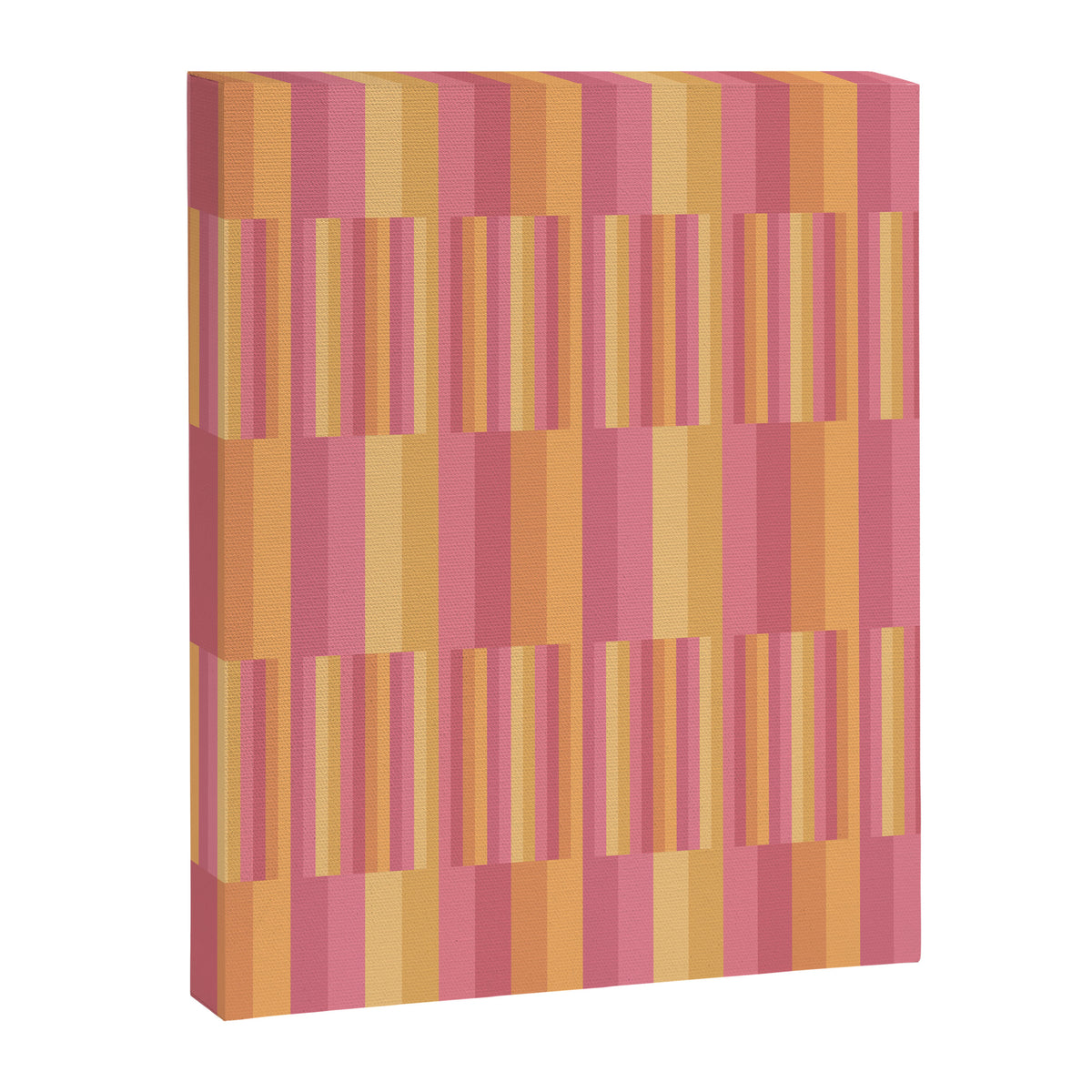 Mixed Stripes Pattern V Pink Yellow Orange Canvas Print Gallery Image 8