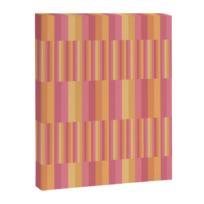 Mixed Stripes Pattern V Pink Yellow Orange Canvas Print Gallery Image 1