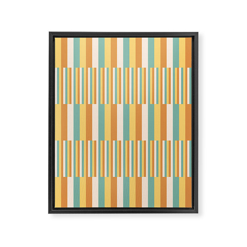 Mixed Stripes Pattern VII Retro Summer Framed Canvas Print Gallery Image 8