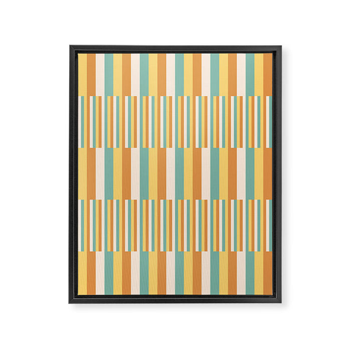 Mixed Stripes Pattern VII Retro Summer Framed Canvas Print Gallery Image 1