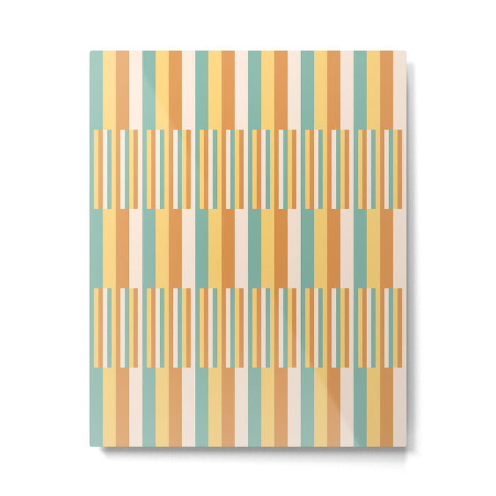 Mixed Stripes Pattern VII Retro Summer Metal Print Gallery Image 1