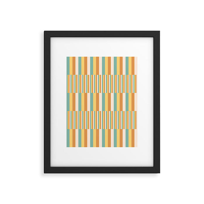 Mixed Stripes Pattern VII Retro Summer Framed Art Print Gallery Image 1