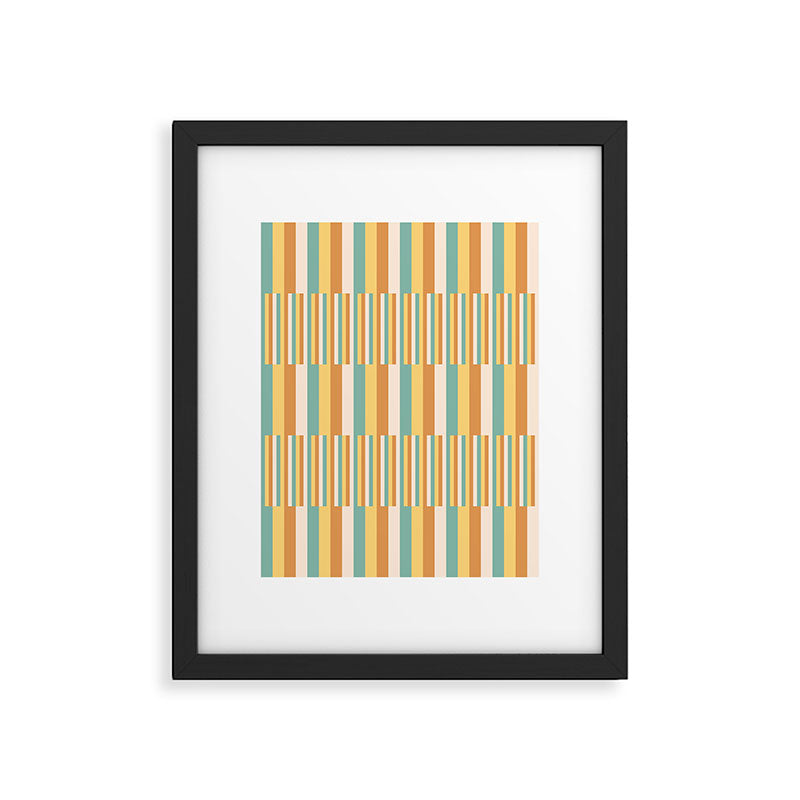 Mixed Stripes Pattern VII Retro Summer Framed Art Print Gallery Image 6