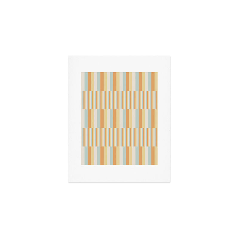 Mixed Stripes Pattern VIII Retro Pastel Art Print Gallery Image 1