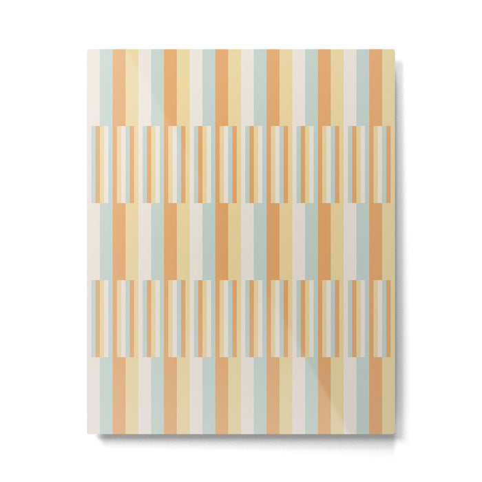 Mixed Stripes Pattern VIII Retro Pastel Metal Print Gallery Image 1