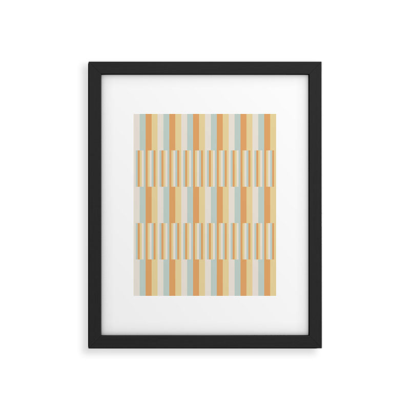 Mixed Stripes Pattern VIII Retro Pastel Framed Art Print Gallery Image 6