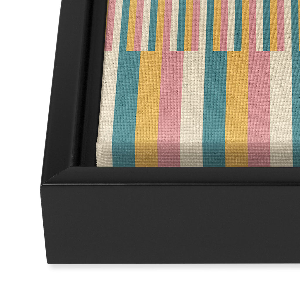 Mixed Stripes Pattern X Retro Summer Framed Canvas Print Gallery Image 3
