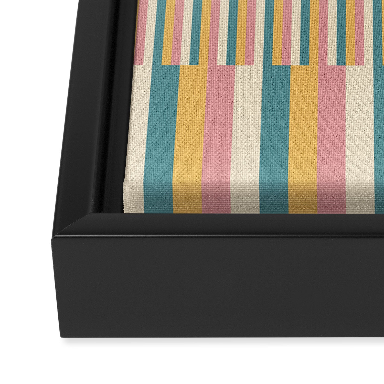Mixed Stripes Pattern X Retro Summer Framed Canvas Print Gallery Image 3