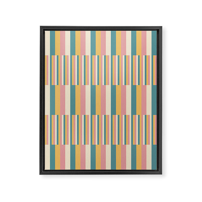 Mixed Stripes Pattern X Retro Summer Framed Canvas Print Gallery Image 1