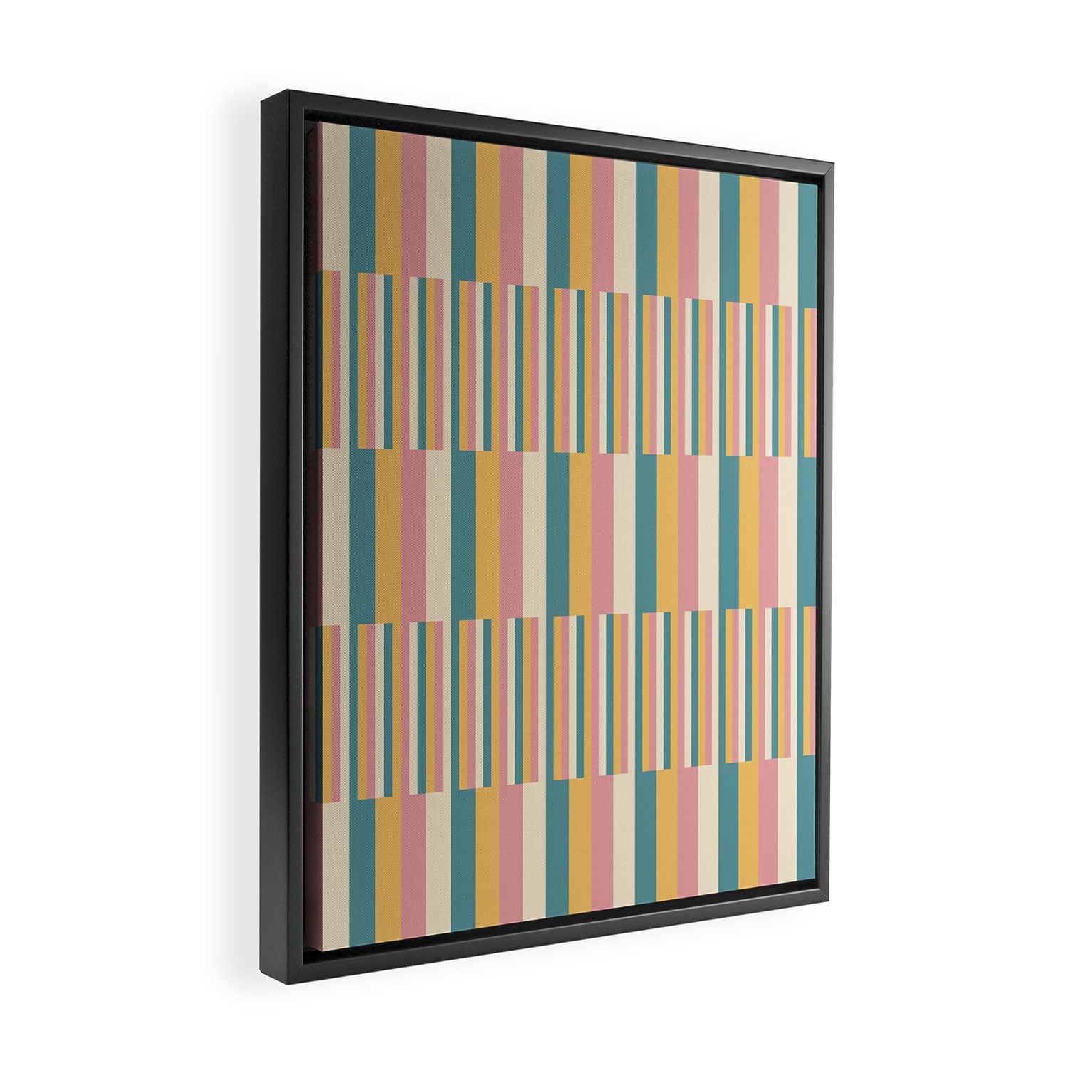 Mixed Stripes Pattern X Retro Summer Framed Canvas Print Gallery Image 2