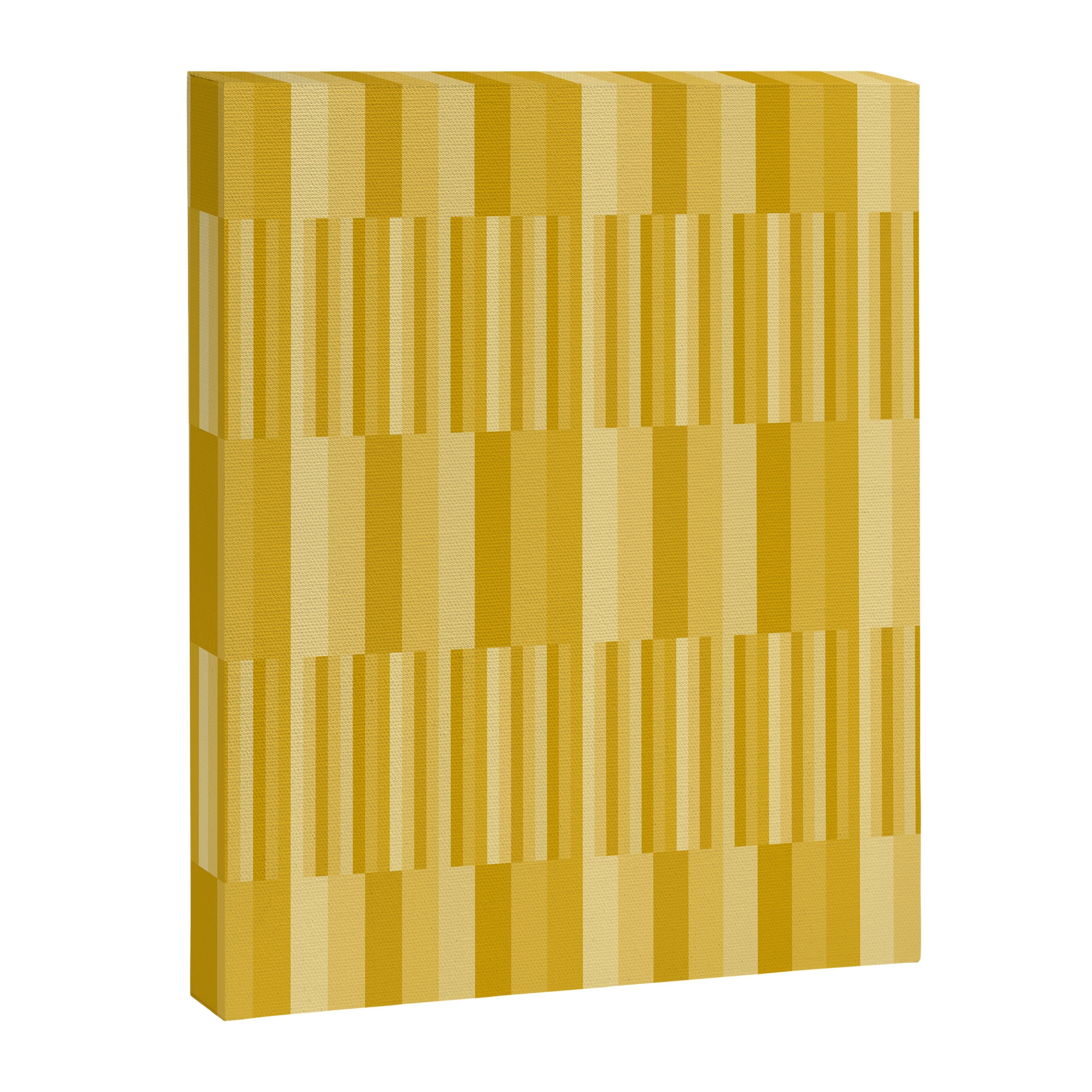 Mixed Stripes Pattern XI Golden Yellow Canvas Print Gallery Image 8
