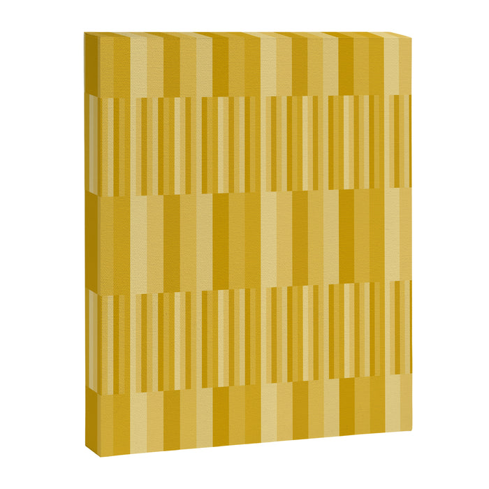 Mixed Stripes Pattern XI Golden Yellow Canvas Print Gallery Image 1
