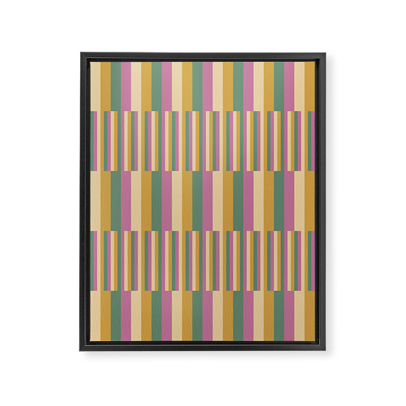 Mixed Stripes Pattern XIII Tropical Summer Framed Canvas Print Gallery Image 8