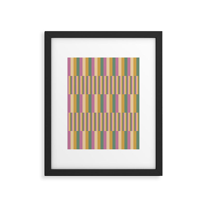 Mixed Stripes Pattern XIII Tropical Summer Framed Art Print Gallery Image 6