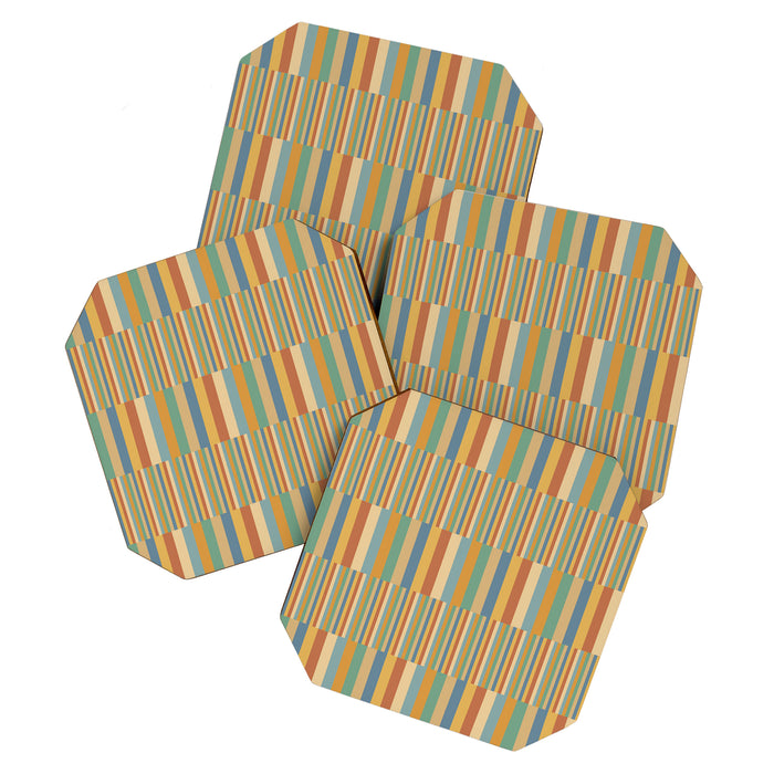 Mixed Stripes Pattern XV Vintage Summer Coaster Gallery Image 1