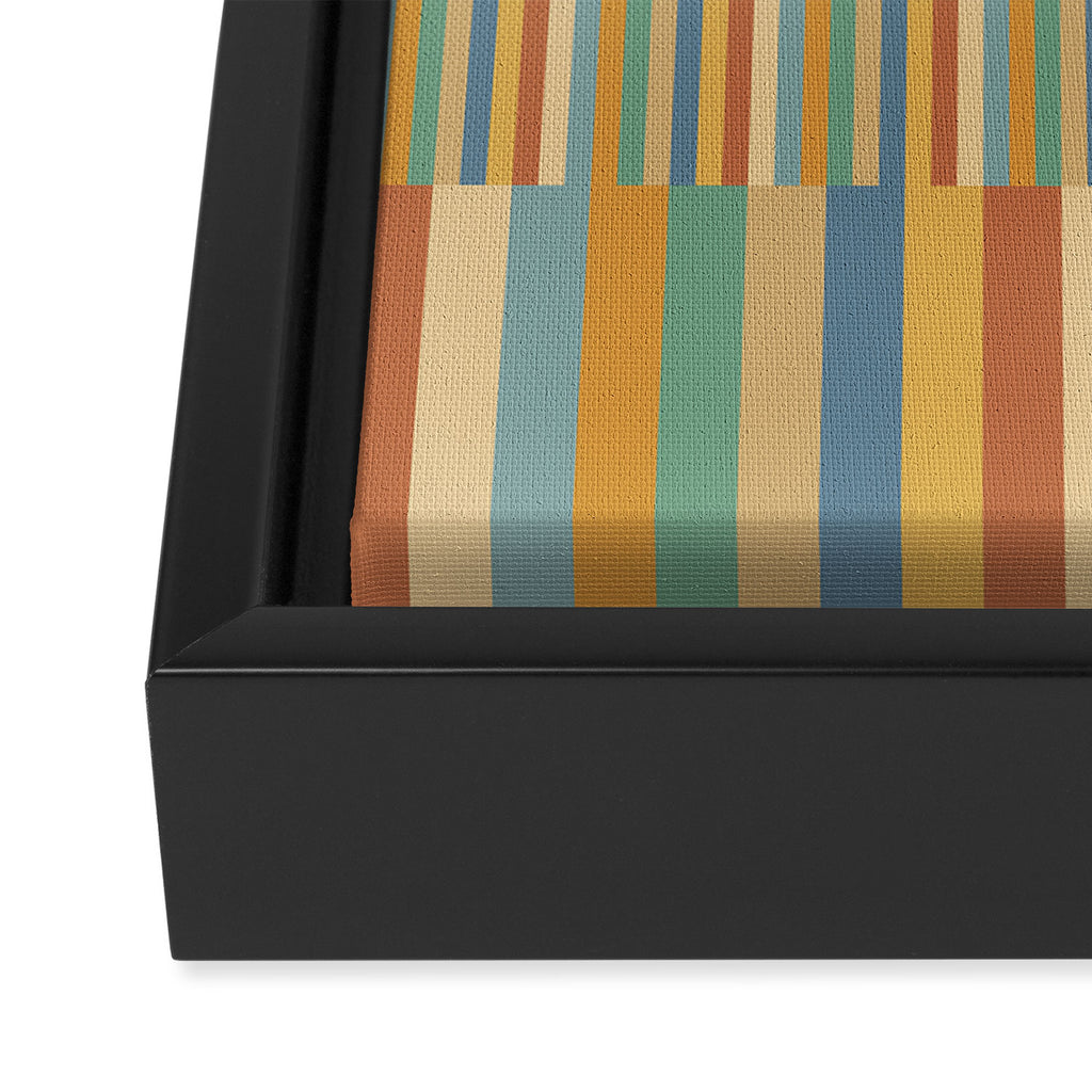 Mixed Stripes Pattern XV Vintage Summer Framed Canvas Print Gallery Image 3