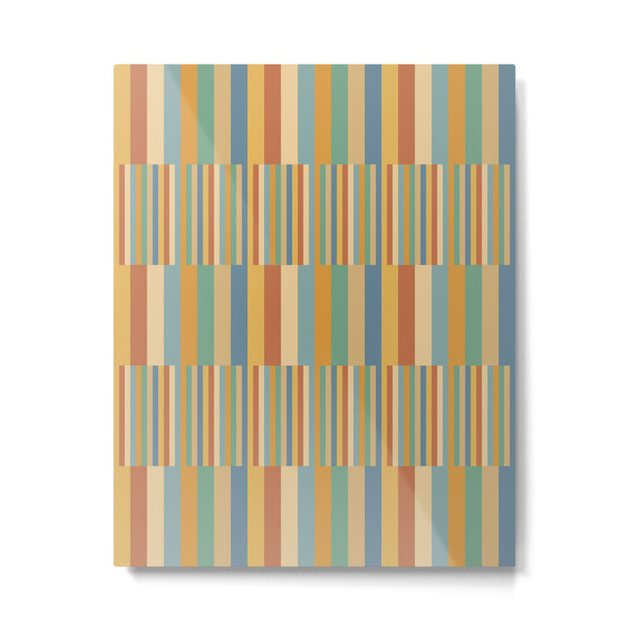 Mixed Stripes Pattern XV Vintage Summer Metal Print Gallery Image 1
