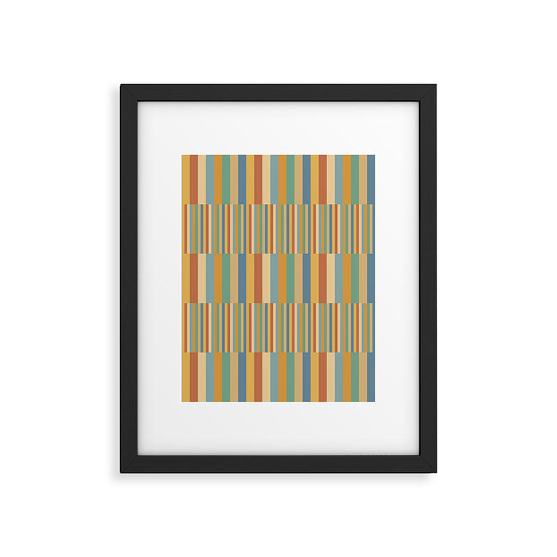 Mixed Stripes Pattern XV Vintage Summer Framed Art Print Gallery Image 6