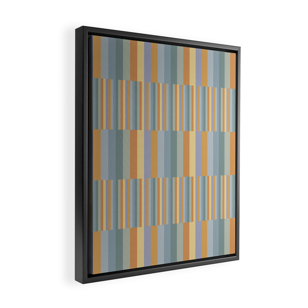 Mixed Stripes Pattern XVI Beachy Colors Framed Canvas Print Gallery Image 2