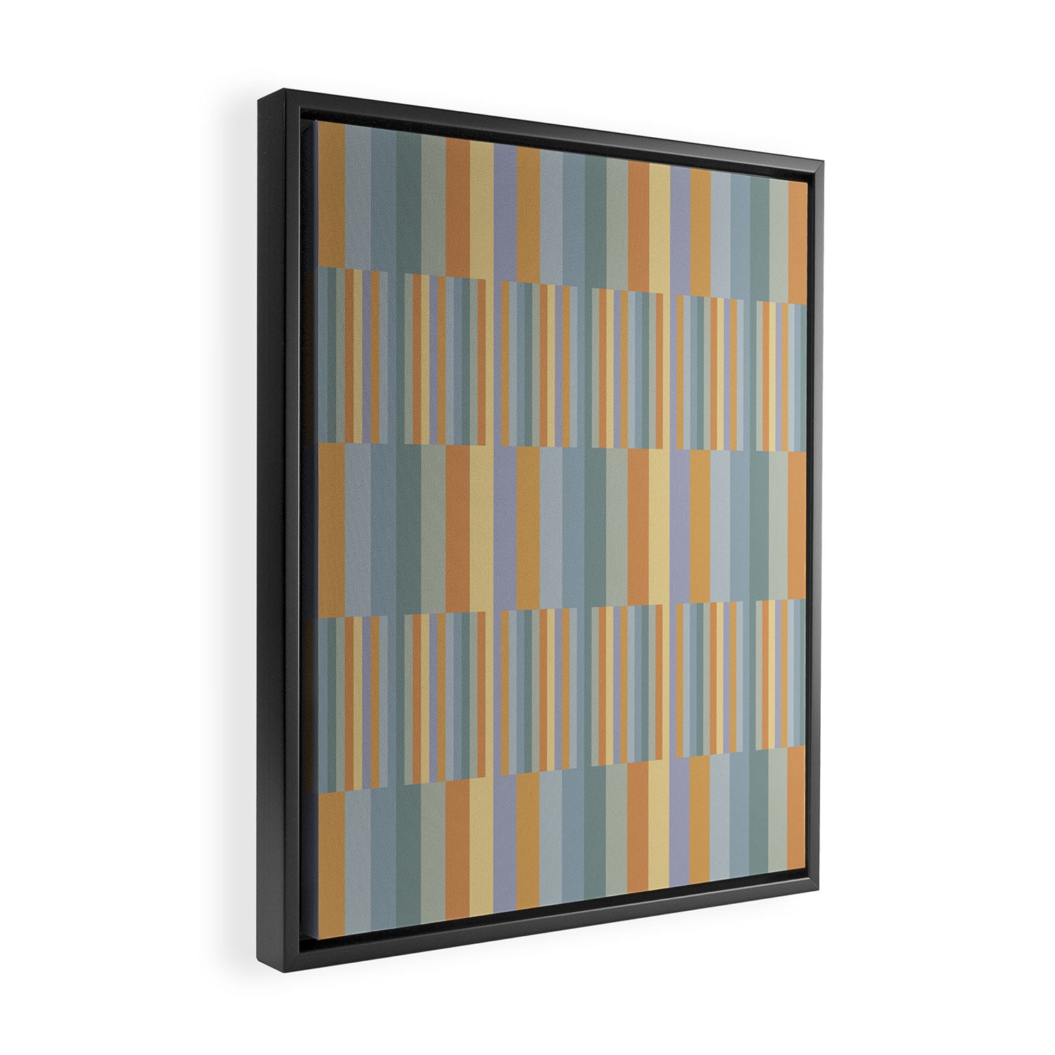 Mixed Stripes Pattern XVI Beachy Colors Framed Canvas Print Gallery Image 2
