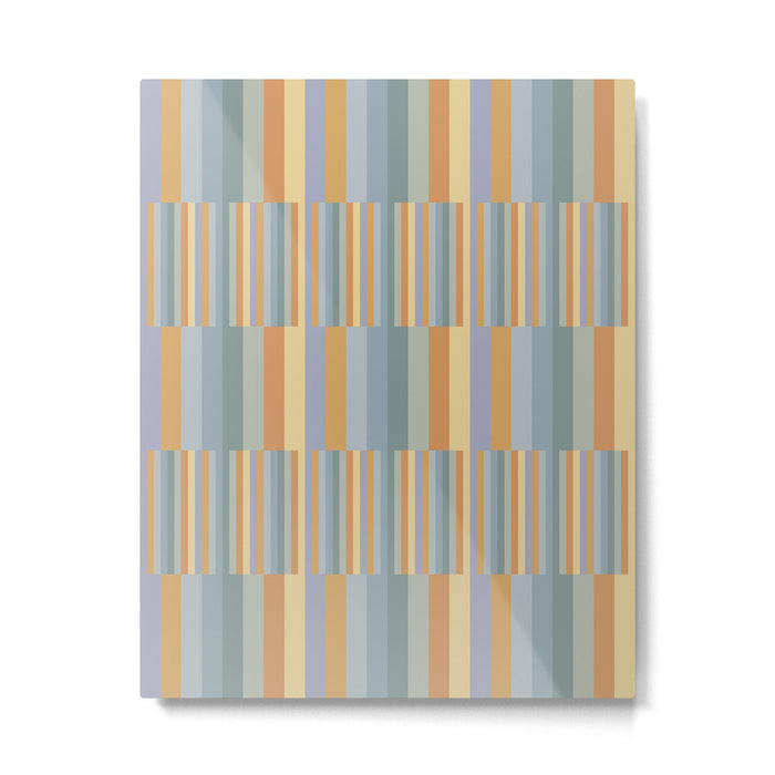Mixed Stripes Pattern XVI Beachy Colors Metal Print Gallery Image 1