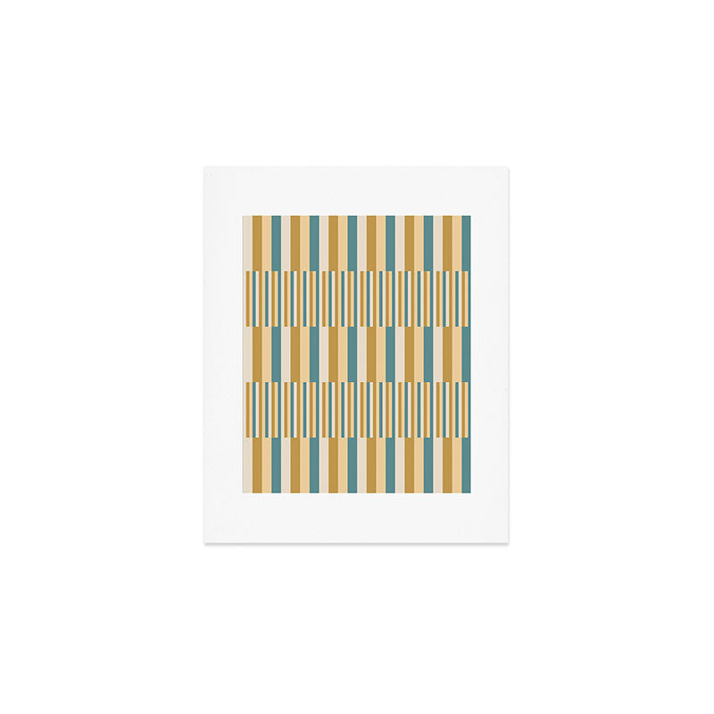 Mixed Stripes Pattern XVII Retro Nautical Art Print Gallery Image 1