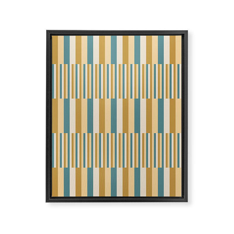 Mixed Stripes Pattern XVII Retro Nautical Framed Canvas Print Gallery Image 8