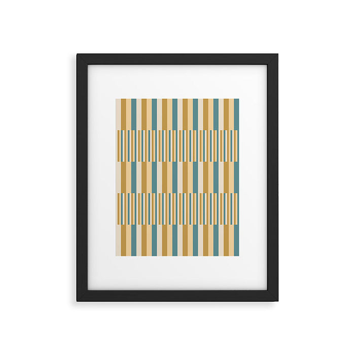Mixed Stripes Pattern XVII Retro Nautical Framed Art Print Gallery Image 1
