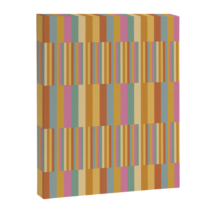 Mixed Stripes Pattern XVIII Retro Rainbow Canvas Print Gallery Image 1
