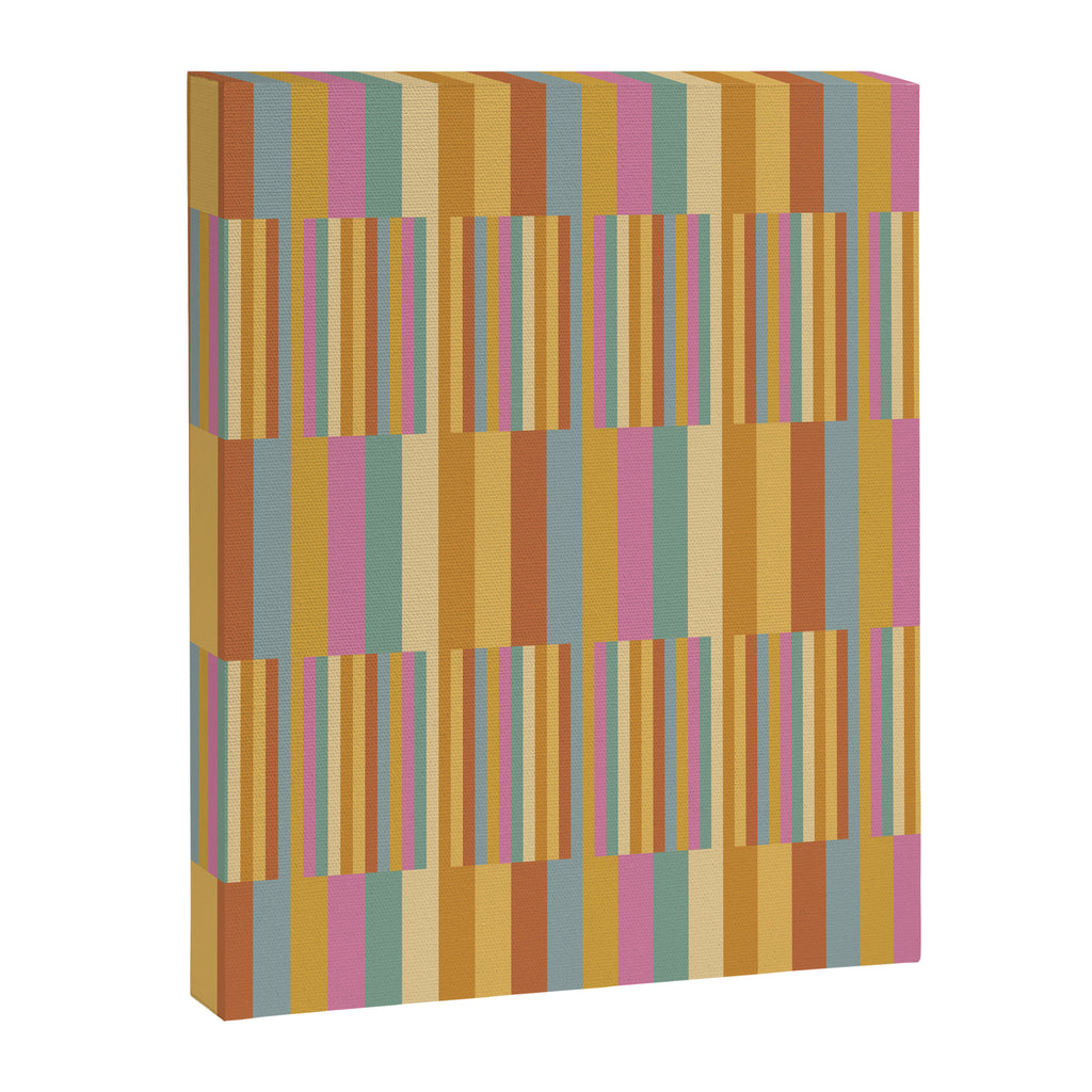 Mixed Stripes Pattern XVIII Retro Rainbow Canvas Print Gallery Image 8