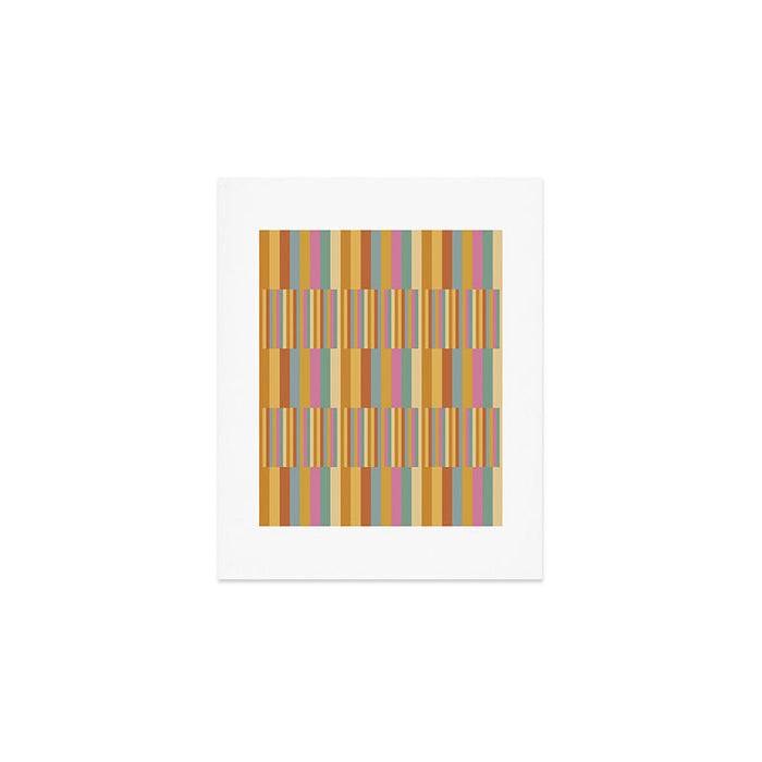Mixed Stripes Pattern XVIII Retro Rainbow Art Print Gallery Image 1