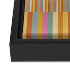 Mixed Stripes Pattern XVIII Retro Rainbow Framed Canvas Print Gallery Image 3
