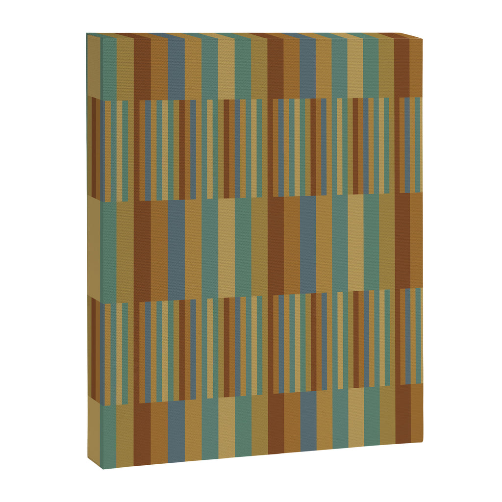 Mixed Stripes Pattern XX Retro Earthy Canvas Print Gallery Image 8