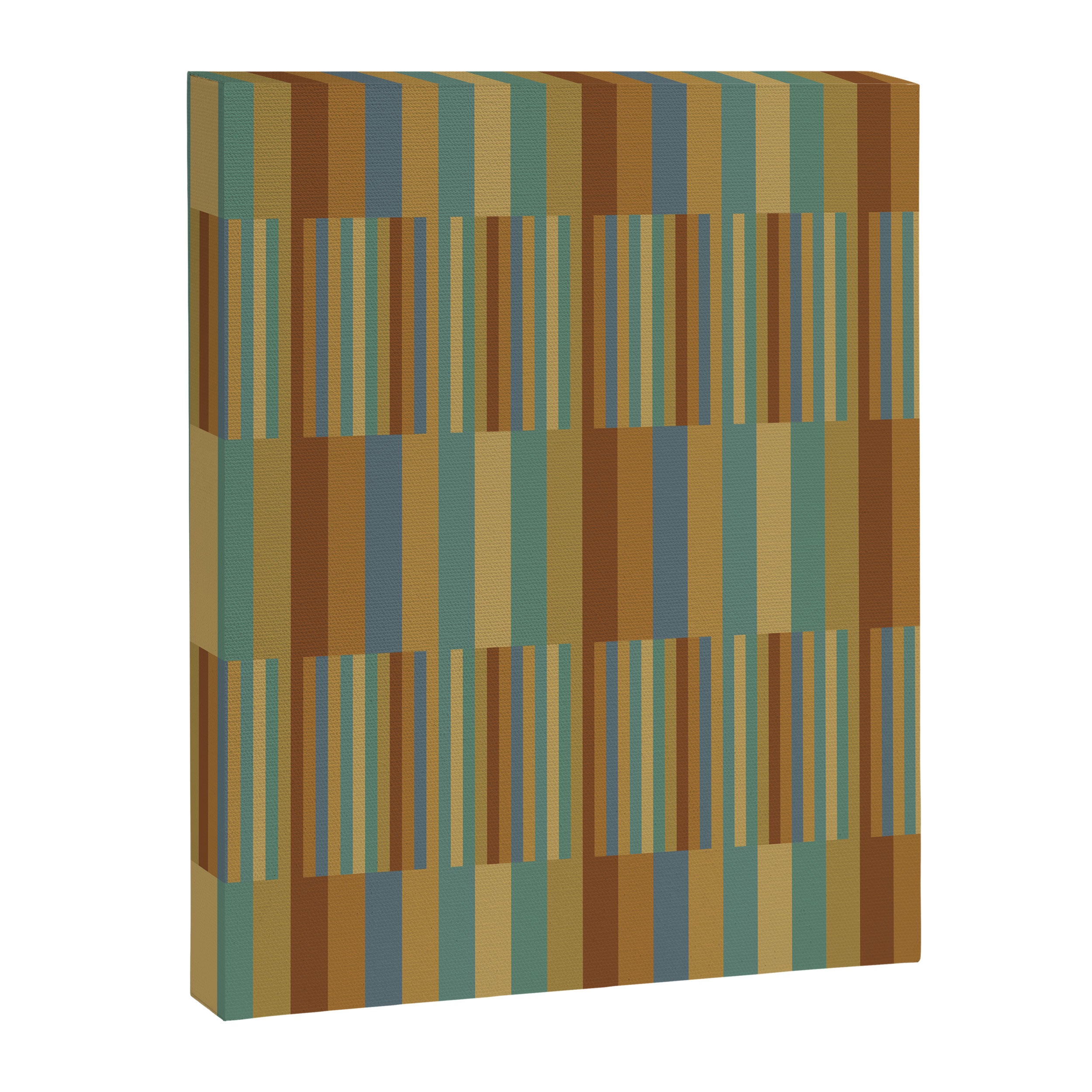 Mixed Stripes Pattern XX Retro Earthy Canvas Print Gallery Image 8