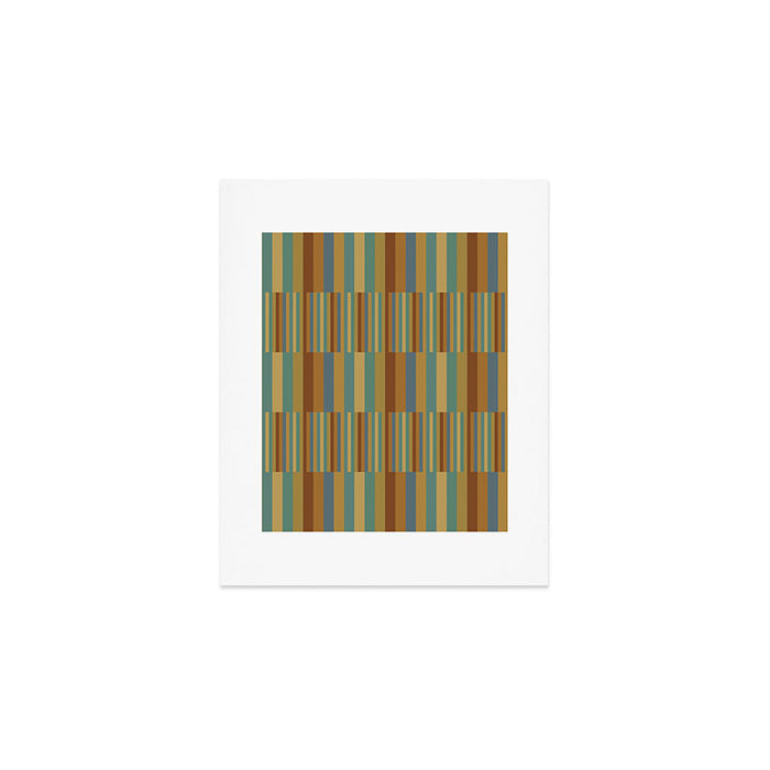 Mixed Stripes Pattern XX Retro Earthy Art Print Gallery Image 1