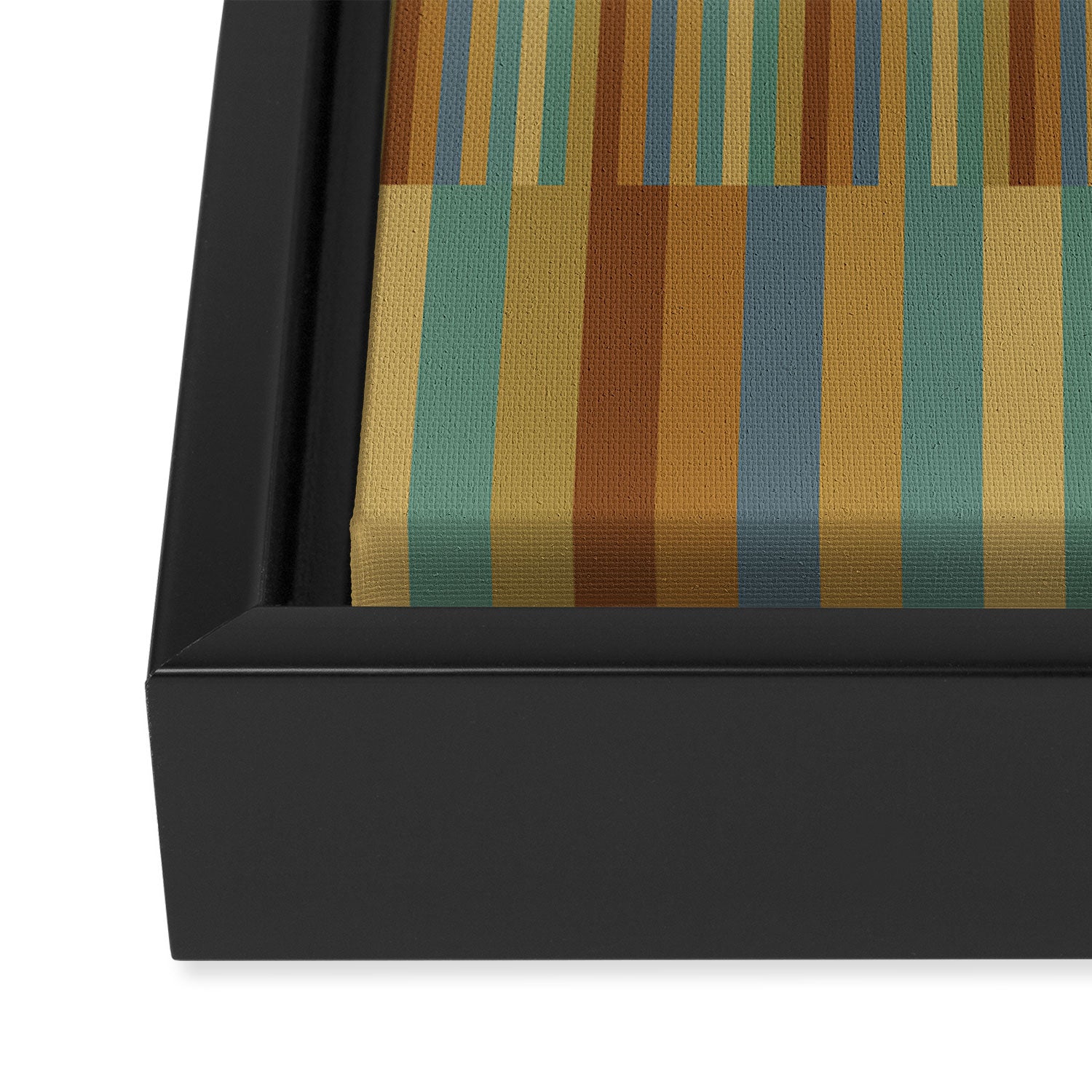 Mixed Stripes Pattern XX Retro Earthy Framed Canvas Print Gallery Image 3