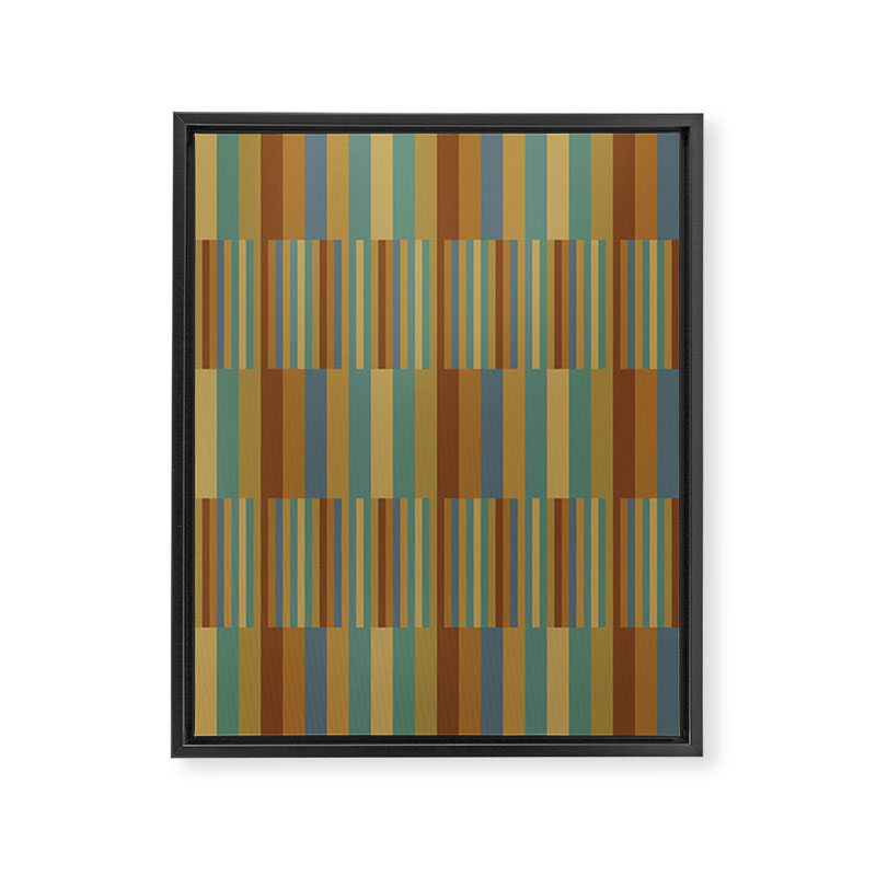 Mixed Stripes Pattern XX Retro Earthy Framed Canvas Print Gallery Image 8