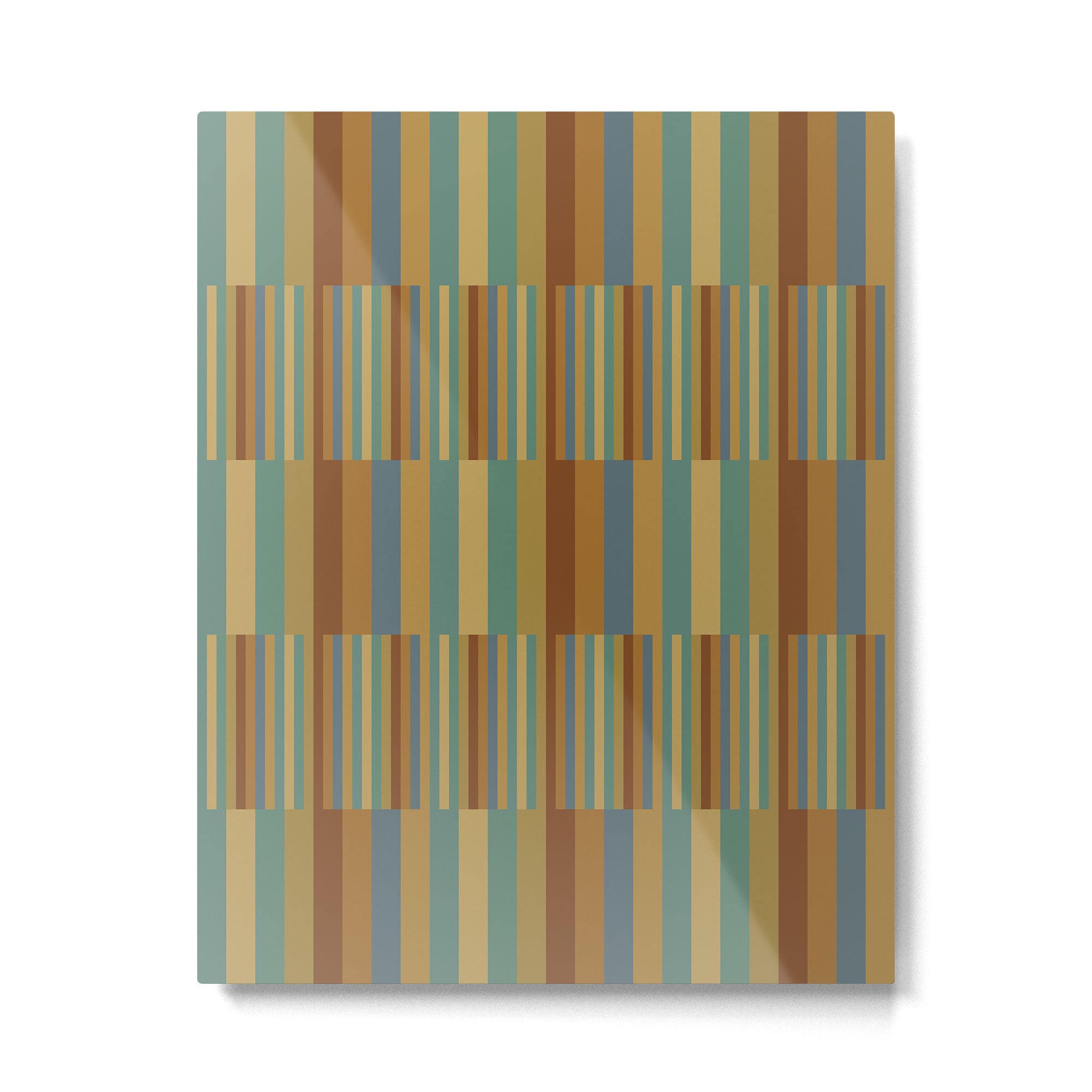Mixed Stripes Pattern XX Retro Earthy Metal Print Gallery Image 6