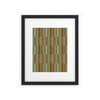 Mixed Stripes Pattern XX Retro Earthy Framed Art Print Gallery Image 6