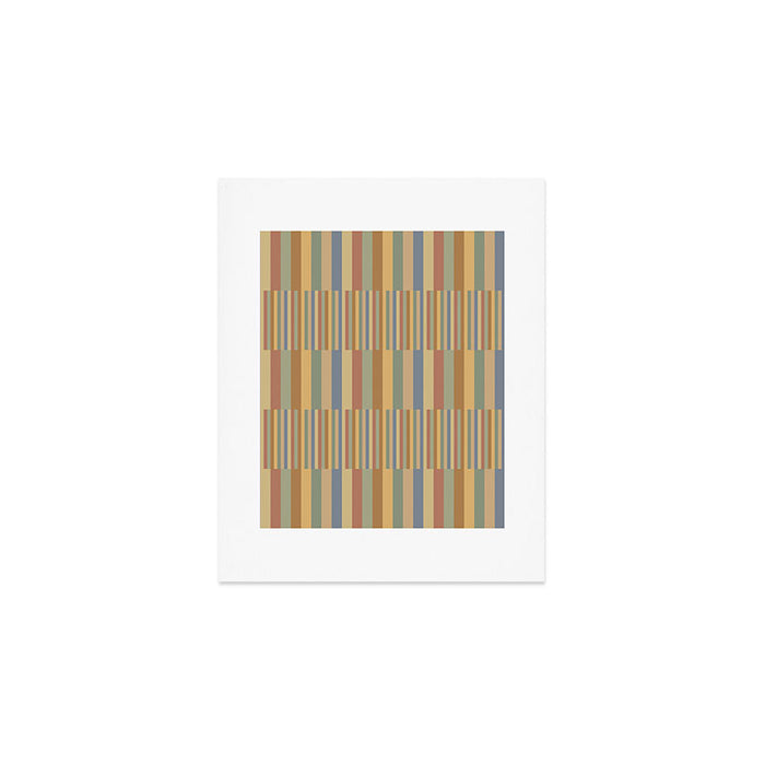 Mixed Stripes Pattern XXI Pastel Vintage Art Print Gallery Image 1