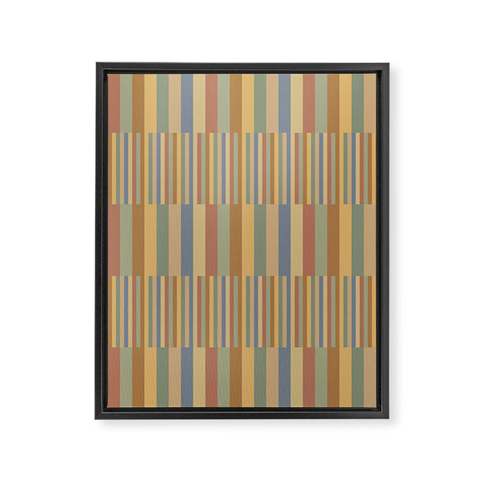 Mixed Stripes Pattern XXI Pastel Vintage Framed Canvas Print Gallery Image 1