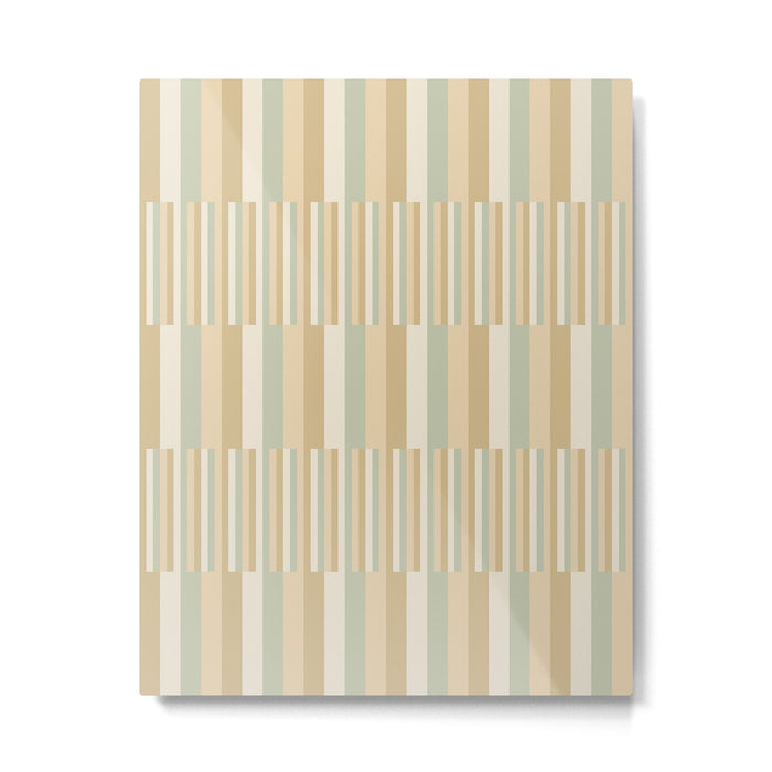 Mixed Stripes Pattern XXII Natural Boho Metal Print Gallery Image 1