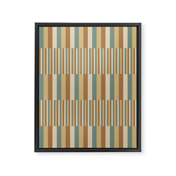 Mixed Stripes Pattern XXIII Natural Boho Framed Canvas Print Gallery Image 1