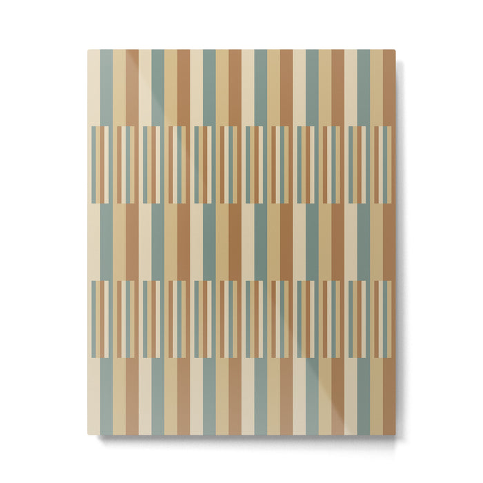 Mixed Stripes Pattern XXIII Natural Boho Metal Print Gallery Image 1
