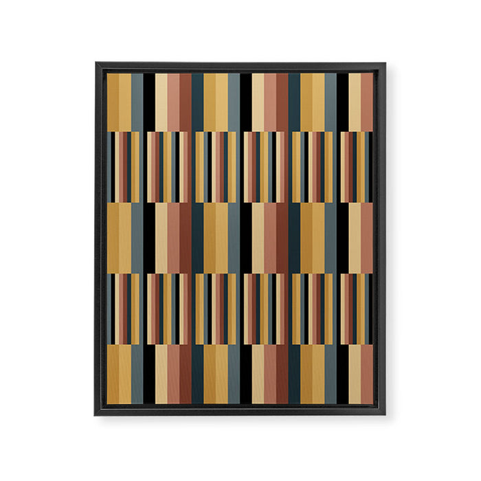 Mixed Stripes Pattern XXIV Bold Retro Framed Canvas Print Gallery Image 1
