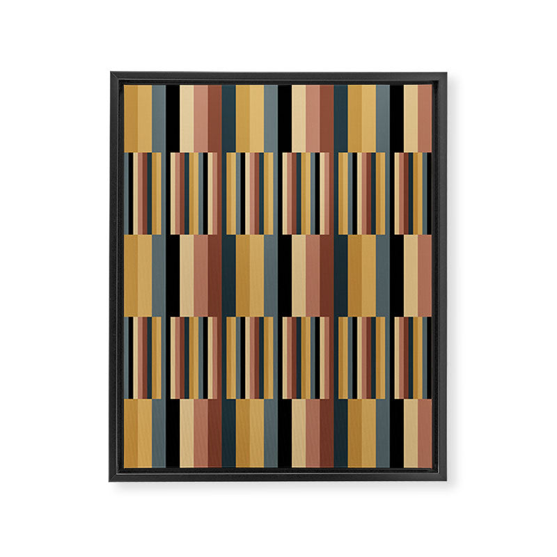 Mixed Stripes Pattern XXIV Bold Retro Framed Canvas Print Gallery Image 8