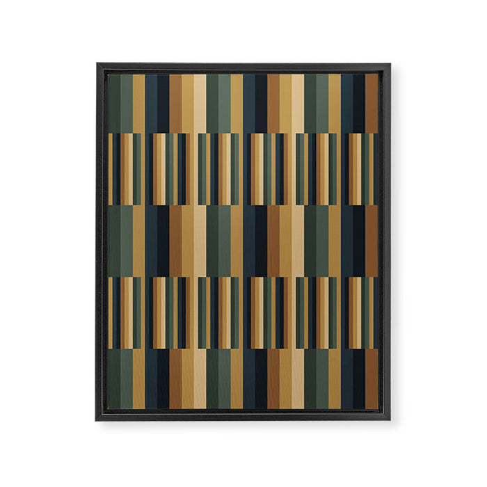 Mixed Stripes Pattern XXV Bold Earthy Framed Canvas Print Gallery Image 1