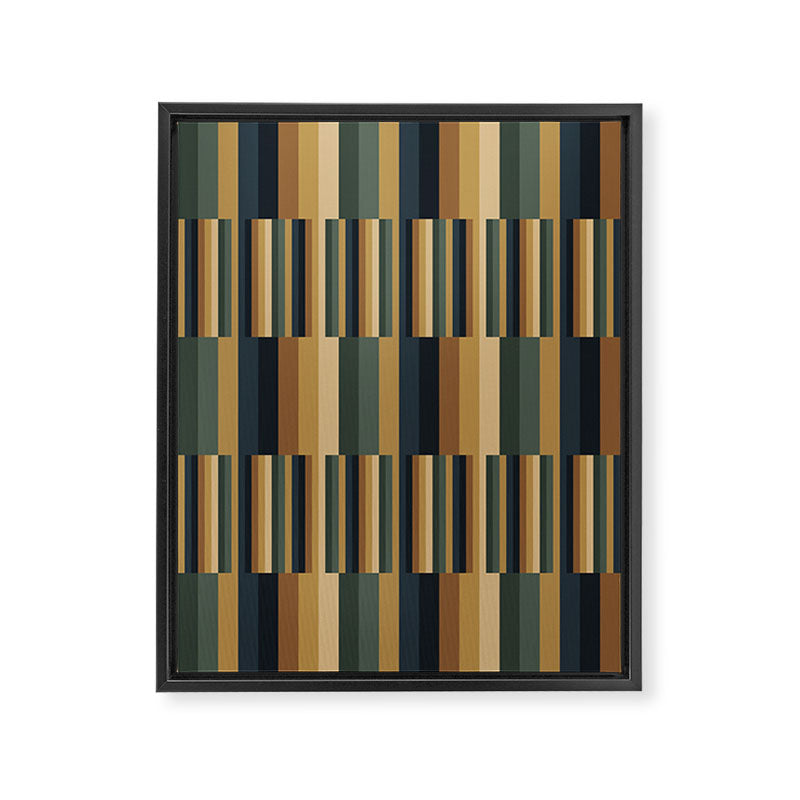 Mixed Stripes Pattern XXV Bold Earthy Framed Canvas Print Gallery Image 8